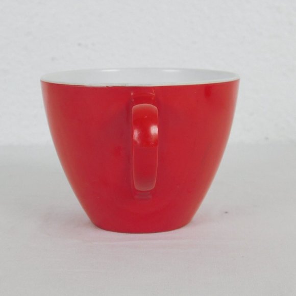Royalon Melamine Melmac Red White Coffee Tea Cup #304 USA Set of 2 Vintage FLAW - Picture 7 of 12